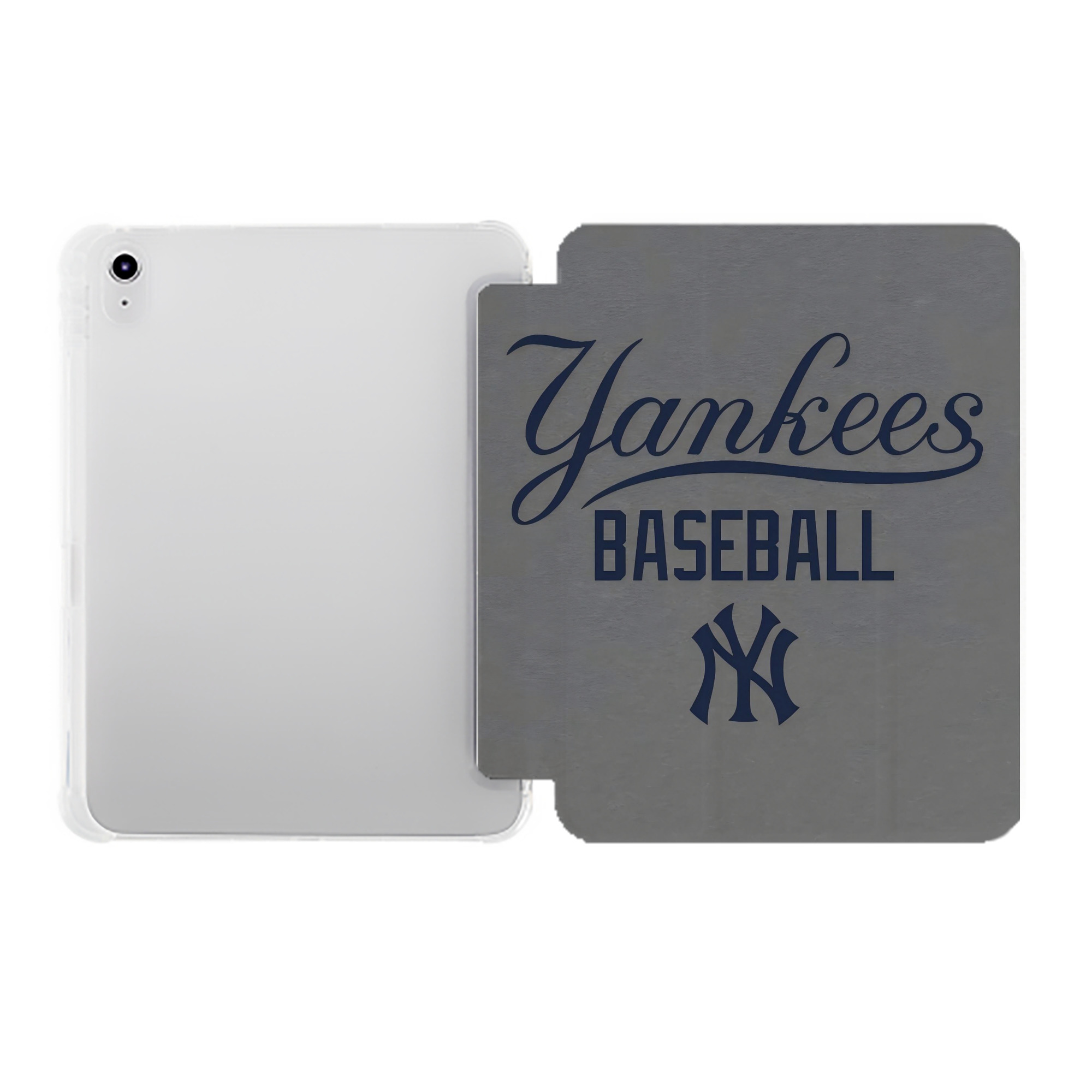 New York Yankees 147 Premium Tri-Fold PU Leather & Silicone IPad Case With Pencil Slot – Fits 9.5,10.5,10.9 – Adjustable Stand, Slim, Protective